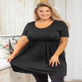 thumbnail image 2 of Tunique Grande Taille pour Femmes Manches Courtes Roses Vertes Hauts 3X Col Rond Vêtements Été Fluide Vêtements de Maternité Chemise, 2 of 6