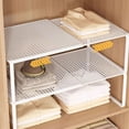 thumbnail image 1 of WLOELOEW Expandable Cabinet Storage Shelf Stackable Organizer Rack Saving Space For Kitchen Bathroom Pantry Coffee Countertop Home Office Desk Wardrobe Shoe Cabinet, 1 of 6