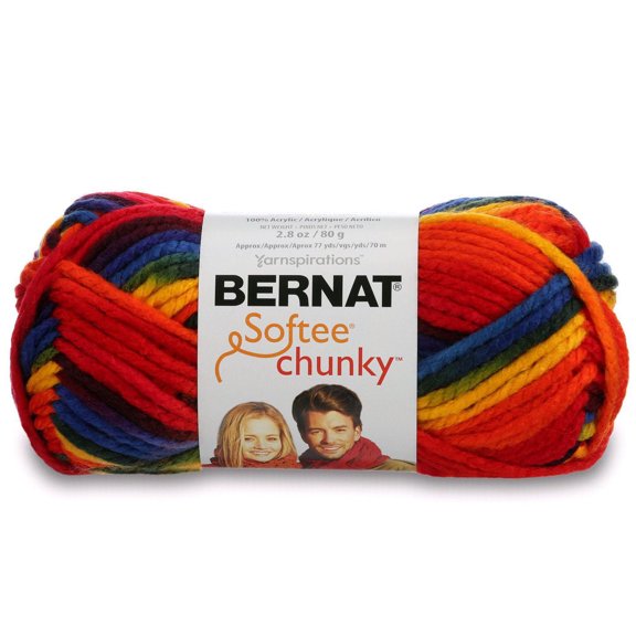 Bernat® Fil Ombre Softee® Chunky™, Acrylique #6 Super Volumineux, 2,8oz/80g, 77 Yards
