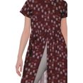 thumbnail image 4 of Moomaya Robe Tunique à Fente avant pour Femmes, Manches Courtes, Kurti Imprimée, Tenue d'Été, 4 of 5