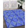 thumbnail image 3 of Ahgly Tapis d'Intérieur Lavable en Machine Carré Transitionnel Bleu Ciel, 4 Pieds Carré, 3 of 7