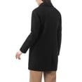 thumbnail image 3 of INSPIRE CHIC Women's Double Breasted Lapel Raglan Long Sleeve Mid Length Overcoat S Black, 3 of 8