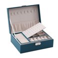 thumbnail image 2 of LSLJS Jewelry Organizer Box Leather Large Jewelry Boxes Earrings Holder Organizer Storage Case Double Layer Display with Removable Tray Elegant Jewelry Box, 2 of 5