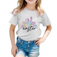 thumbnail image 1 of 4t Fille Tout-Petit Extra Grand Enfant Filles Pâques Mignon Graphique Col Rond Manches Courtes T-Shirt Décontracté d'Été, 1 of 4