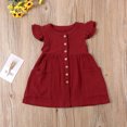 thumbnail image 4 of Xingqing Kids Baby Girls Organic Cotton Ruffled Tunic Dress Swing Sundress Princess, 4 of 8