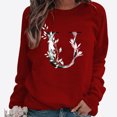 thumbnail image 2 of Pompotops Hiver Femmes Décontracté Manches Longues Hauts Dames Imprimé Chandail Blouse T-Shirt Chandail Liquidation, 2 of 4