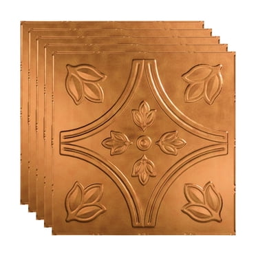 Fasade Traditional 5 Vinyl 2ft x 2ft Lay In Ceiling Panel Antique Bronze 5 Pack