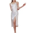 thumbnail image 1 of DPTALR Women's Medium Long Strap One-line Collar Intimates Sets Sexy Comfortable Summer Sleepwear, 1 of 3