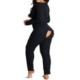 thumbnail image 1 of Women Butt Flap Pajamas Button-Down Front Buttoned Flap Adults Jumpsuit One Piece Sleepwear, 1 of 3