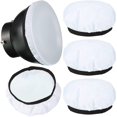 thumbnail image 1 of 4 Pcs 7"/18cm Light Diffuser Sock Soft White Cloth Diffuser Lamp Cover Lampshade Reflector, Fit for 5.5" to 7" Studio Strobe Reflectors Video Shooting Ring Light Flash Wedding Photography, 1 of 8