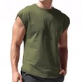 thumbnail image 1 of LUOGENLI T-shirts pour Homme pour Hommes T-Shirt Sans Manches Respirant pour Homme Hauts Ajustés Mode Été Col Rond Manches Courtes T-shirts pour Hommes T-shirts Graphiques T-shirts Amusants Vêtements d'Été Vert Armée TTTG, 1 of 4