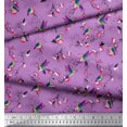 thumbnail image 2 of Soimoi Purple Rayon Fabric Cage & Humming Bird Print Fabric by the Yard 42 Inch Wide, 2 of 5