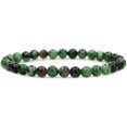 thumbnail image 1 of Angelstones Natural Ruby In Zoisite 6mm Round Beads Stretch Bracelet 7" Unisex, 1 of 5