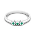 thumbnail image 1 of Tiny Round Shape Green Onyx Stackable Women Ring 925 Sterling Silver Delicate Jewelry, 1 of 3