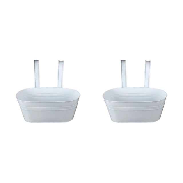 bedienty Portable Flower Pot - Easy To Maintain And Move Around Hanging Flower Pots Garden Decoration white 28*13*12*22.5*9.5 2Set