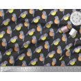 thumbnail image 3 of Soimoi Black Rayon Fabric American Robin Bird Print Fabric by The Yard 56 Inch Wide, 3 of 5