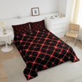 thumbnail image 4 of Erosebridal Geometric Abstract Bedding King Comforter Set, Neon Red Down Comforter, Modern Minimalst Decor , Breathable 3pcs, 4 of 8