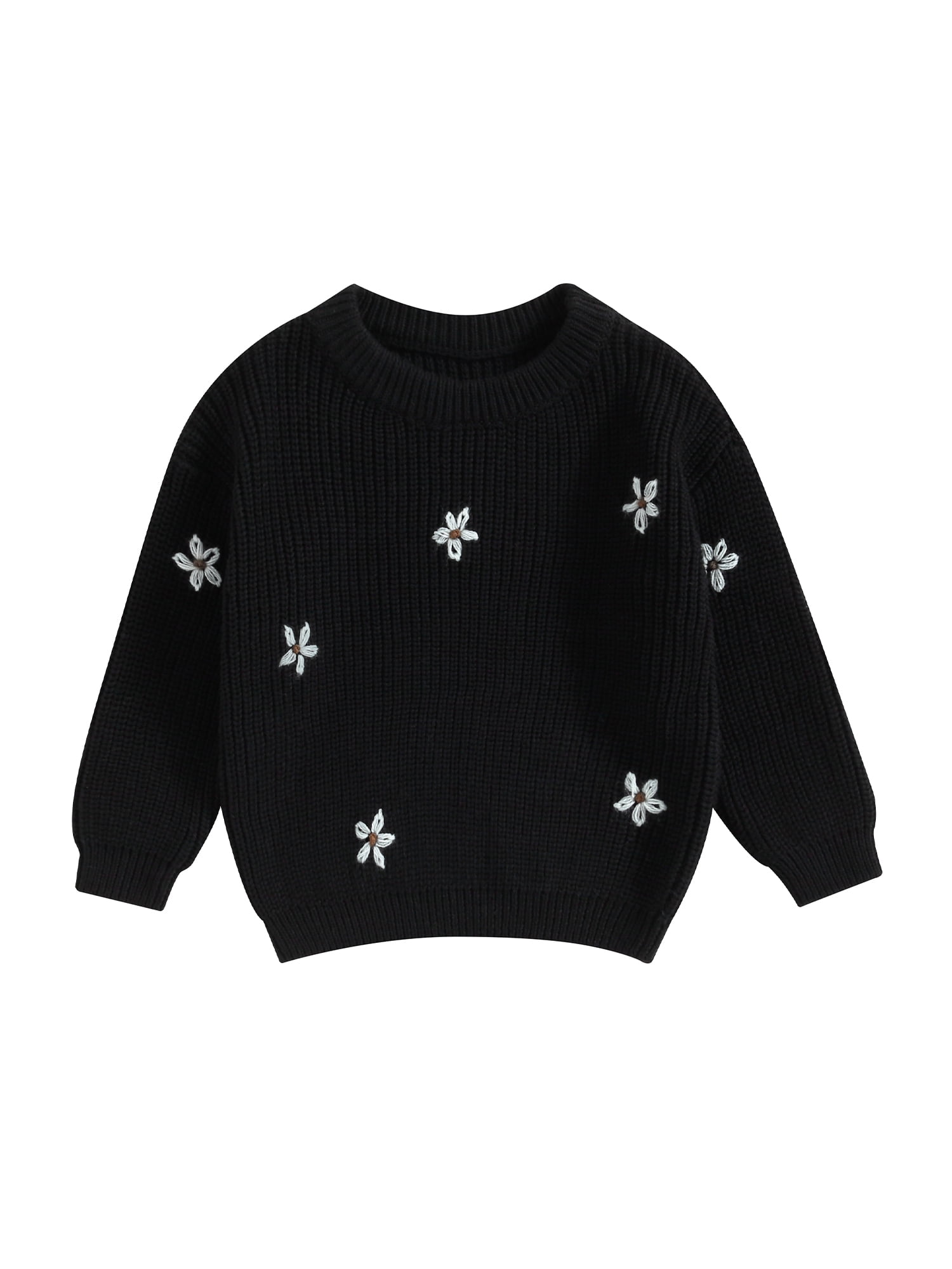 Fortune Baby Girl Floral Sweater Long Sleeve Knit Pullover Infant Fall Winter Warm Tops