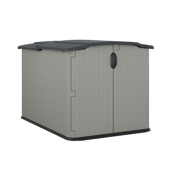 Suncast Glidetop Horizontal Storage Shed, 98 Cu.ft., Multi-Wall Resin 29 Sq ft (Dove Gray)