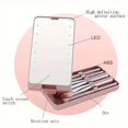 thumbnail image 2 of DEBGFS Portable Makeup Brush Set - Travel Makeup Brushes & Tools with Rotating Mirror Touch Control LED Lights Compact Storage Case Perfect for Daily Use and Travel Stylish Design Id,Pink, 2 of 6