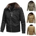 thumbnail image 2 of EQWLJWE Winter Parkas for Men Warm Outdoor Padded Puffer Thicken Jacket Turn-Down Collar Zipper Windproof Parkas Coats Winter Jackets for Men Clearance, 2 of 2