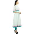 thumbnail image 1 of Bimba Womens Designer Cotton Kurta Long Flared Anarkali Kurti Dress With Pom-Pom, 1 of 8