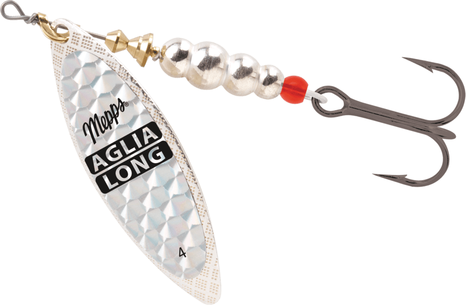Mepps AB3-S/RED Aglia Brite In-Line Spinner #3 1/4oz Silver/Red