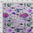 thumbnail image 3 of oneOone Cotton Poplin Twill Violet Fabric Asian Block Fish Craft Projects Decor Fabric Printed By The Yard 56 Inch Wide, 3 of 4