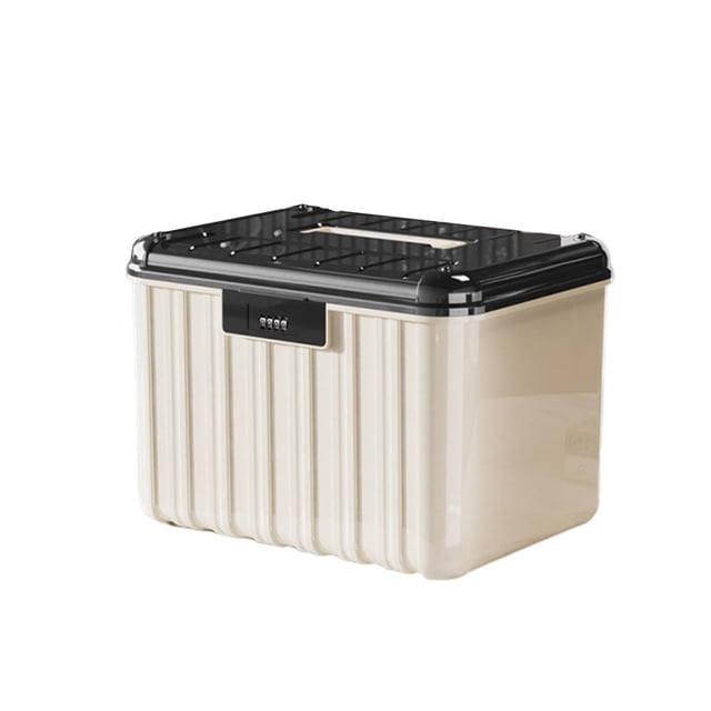 GROWTH TANK Lockable Storage Container Bin Lidded Storage Container Stackable Document Organizer Case for Living Room School Dorm Kitchen 36.2x28.5x25.7cm