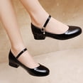 thumbnail image 3 of FhsagQ Slippers Girls Slippers Size 2 Big Girls Classic Princess Shoes Solid Color Low Heel Closed Toe Hook and Loop Dance Shoes Dance Wedding Girls Shoes Slippers Size 13 Square Toe Black 29, 3 of 8
