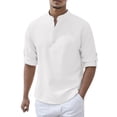 thumbnail image 1 of PMUYBHF T-Shirts Graphiques pour Hommes, Mode Décontractée Printemps et Automne, Chemise à Manches Longues avec Col et Boutons, 1 of 6