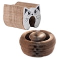 thumbnail image 1 of CJiaWei Cardboard Cat Scratching Post With Foldable Cat Bed 2 In 1 Scratching Post For Cats Cardboard Interactive Foldable And Transformable Shape Cat Scratcher Interactive Scratching, 1 of 5
