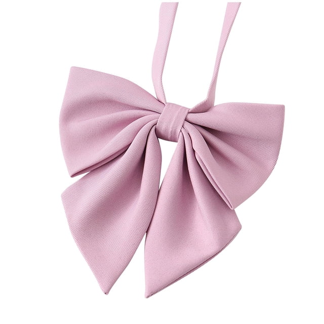 Xfvqtps Girls Bow Tie Solid Color Bowties Adjustable Neckties for Uniform School Party Purple
