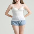 thumbnail image 1 of Women Padded Bra Spaghetti Strap V Neck Vest Cami Tank Tops Shirt Blouse, 1 of 5