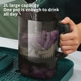 thumbnail image 4 of Slim Fridge Fit Plastic Water Pitcher, Lid Spout Beverage Storage Jug, Reusable Cold Hot Drink Container, Household Daily Tea Juice Milk Water Holding Kettle,Grey, 4 of 8