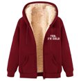 thumbnail image 1 of LOVZFMLL Jackets for Women's Fashionable Printed Fleece Hooded Sweatshirt Jacket, 1 of 2