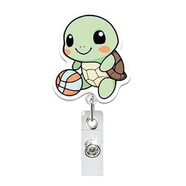 Mignon Rouleau de Badge Rétractable en Acrylique Tortue Support de Badge Rotatif pour Docteur Infirmière Enseignant Étudiant