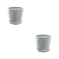 thumbnail image 3 of kurtrusly Modern Decorative Flower Pots Easy To Maintain Various Colors And Sizes light gray S pot+S tray 2Set, 3 of 6