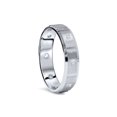 thumbnail image 2 of Mens Princess Cut Diamond White Gold Wedding Ring Band, 2 of 4