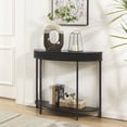 thumbnail image 3 of unipaws Fluted Half Moon Console Table, Modern 2-Tier Black Entryway Console, Sofa Back Table for Living Room (36" Width), 3 of 7