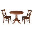 thumbnail image 1 of International Concepts K581-36RT-C613-2 36 in. Table sur Pied Ronde avec 2 Chaises et 44 ; Expresso - 3 Pièces, 1 of 1