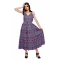 thumbnail image 2 of Moomaya Robe Longue Maxi pour Femmes en Coton Imprimé à Bretelles Spaghetti et Col en V, 2 of 6