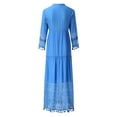 thumbnail image 5 of FhsagQ Cache-Maillot Femme Filet Femme Mode Uni Dentelle Patchwork Franges Robe à Manches Longues Robe de Plage Vacances Cache-Maillot pour Femme Cache-Maillot pour Femme Cuir Bleu TTG, 5 of 5
