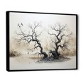 thumbnail image 2 of Designart Trees framed wall art decor, Tree black framed wall art, Grey White Tree Willows , Extra large Traditional black framed wall art, 32x16 inches black frame, 2 of 5