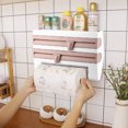 thumbnail image 3 of HURRISE Wall-Mount Sauce Bottle Storage Rack Paper Towel Holder Preservative Film Dispenser, Film Storage Rack, Preservative Film Dispenser, 3 of 7