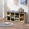 thumbnail image 3 of Gymax Entryway Padded Shoe Storage Bench 10-Cube Organizer Bench Adjustable Nature, 3 of 10