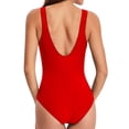 thumbnail image 4 of RKSTN Tendances Maillots de Bain une Pièce pour Femmes à Blocs de Couleur Imprimé Dos Croisé Maillots de Bain Athlétiques Modestes, 4 of 4