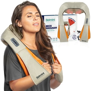 Shiatsu Neck and Back Massager with Soothing Heat - Electric Deep Tissue 3D Kneading Massage Pillow for Shoulder, Leg, Full Body Muscle Pain Relief - Car, Office, Home Use