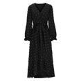 thumbnail image 4 of Gspmoly Robes d'Été pour Femmes, Robe Bohème Décontractée pour Femmes à la Mode, Robe à Col en V à Manches Longues, Longue Robe, Robe de Cocktail, Économies, 4 of 6