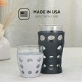 thumbnail image 4 of Lifefactory 10-Ounce Beverage Glasses with Protective Silicone Sleeves, 4-Pack, Stone Gray, 4 of 8